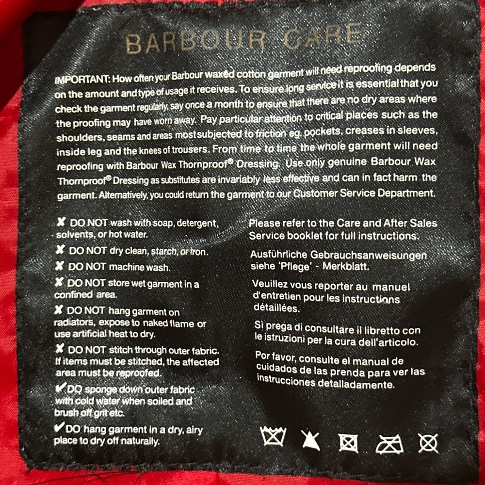 Barbour Shore Jacket Wax Waterproof Navy Rain Coat Jacket Size US 10 / UK 14 - Picture 16 of 16